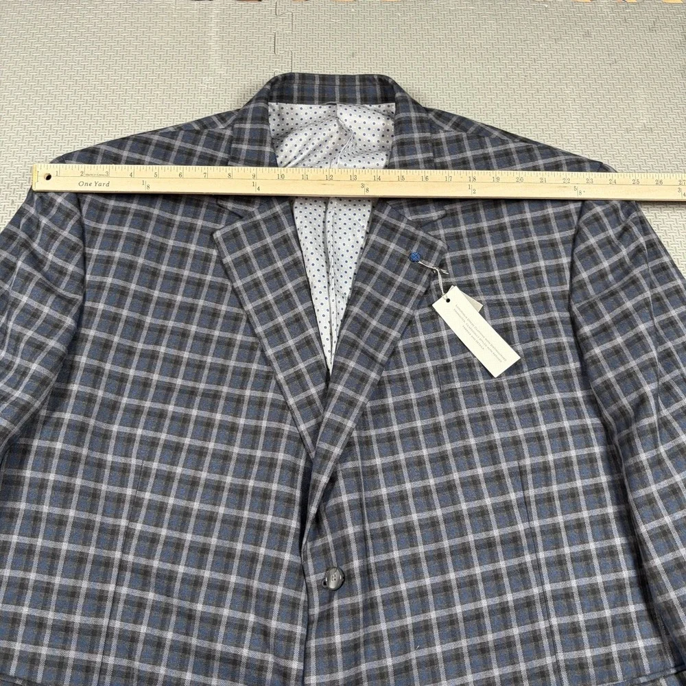 Oak Hill Blazer 4XL Men Gray Glen Plaid Check Basket Weave Sport Coat Jacket NWT